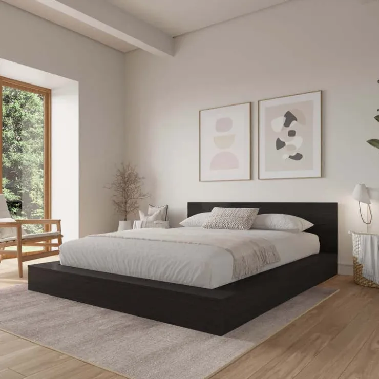 Nexera King Platform Bed with Headboard (78") - Black karisma Online