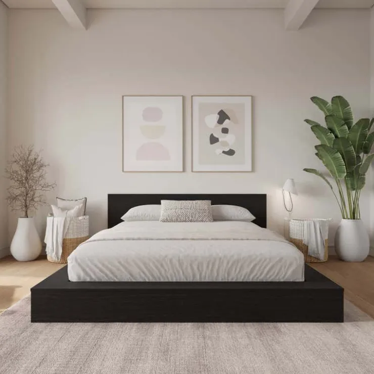 Nexera King Platform Bed with Headboard (78") - Black karisma Online