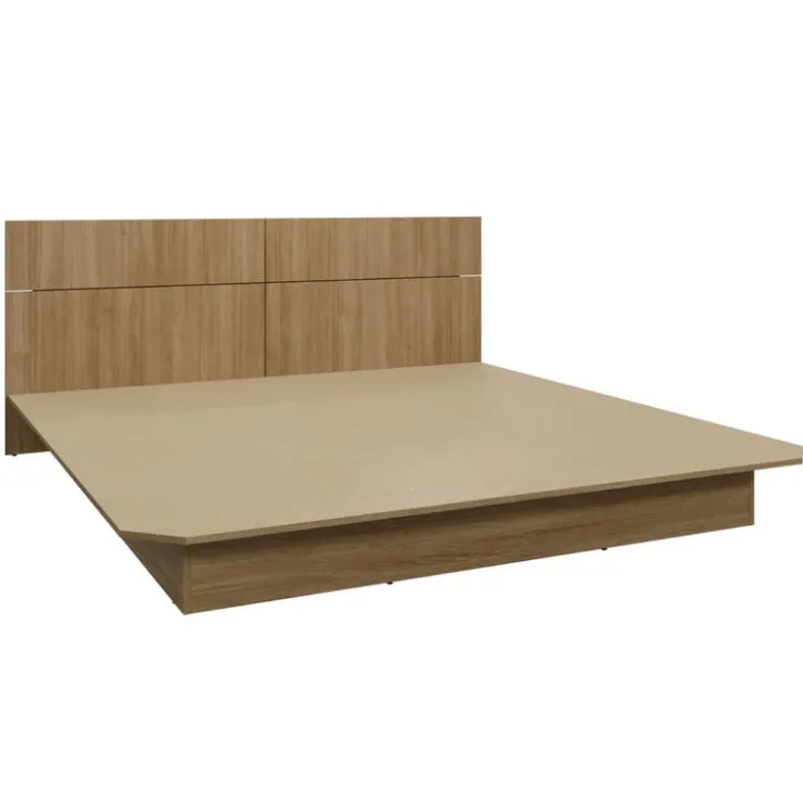 SUA-V King Platform Bed with Headboard (78") Natural