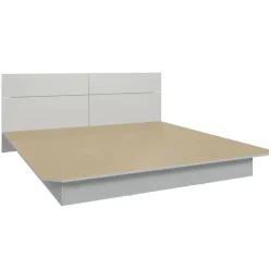 SUA-V King Platform Bed with Headboard (78") White Outlet