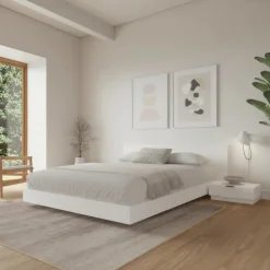 Nexera King Platform Bedroom Set (78") - 4 pcs - White wood grain Discount