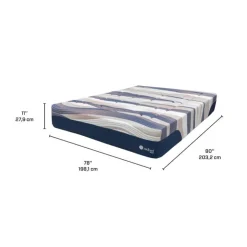 ZedBed King Plush Mattress with Pocket Coils - 78" Blue / Pink / Beige Online