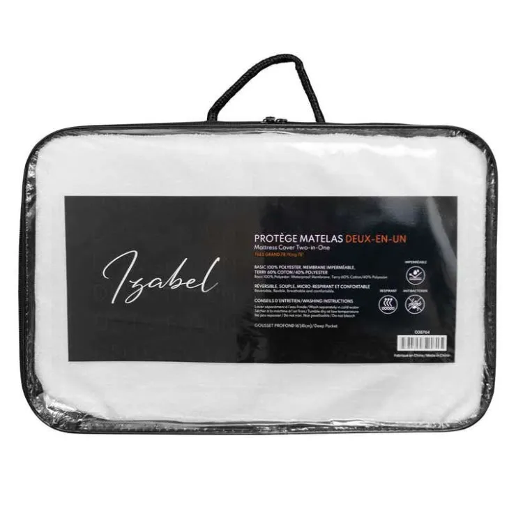 King Reversible Waterproof Mattress Protector White