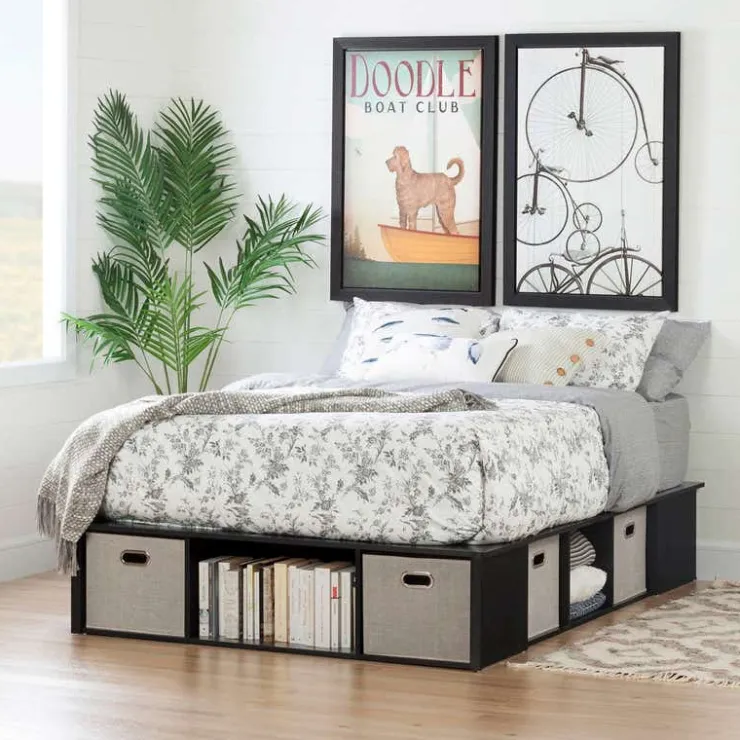 Meubles South Shore King Storage Bed With Baskets (78") - South Shore BLACK OAK AND TAUPE Online