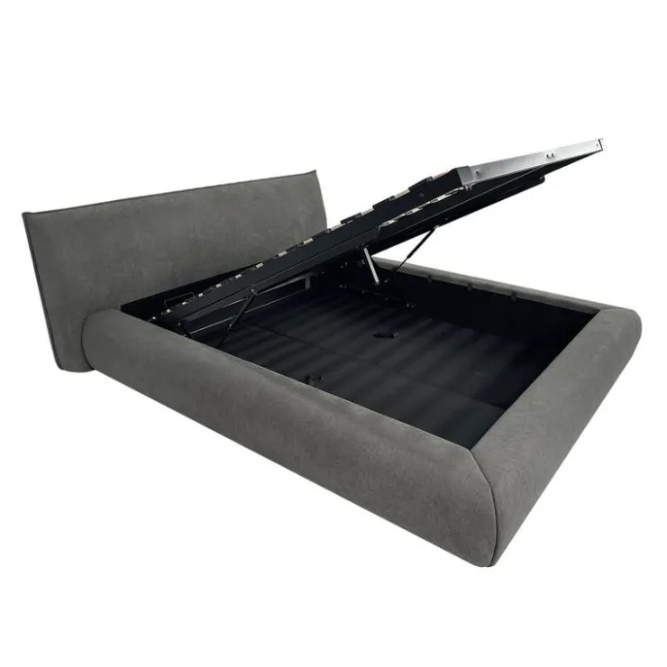 King Upholstered Storage Bed - 78" Dark Grey Best