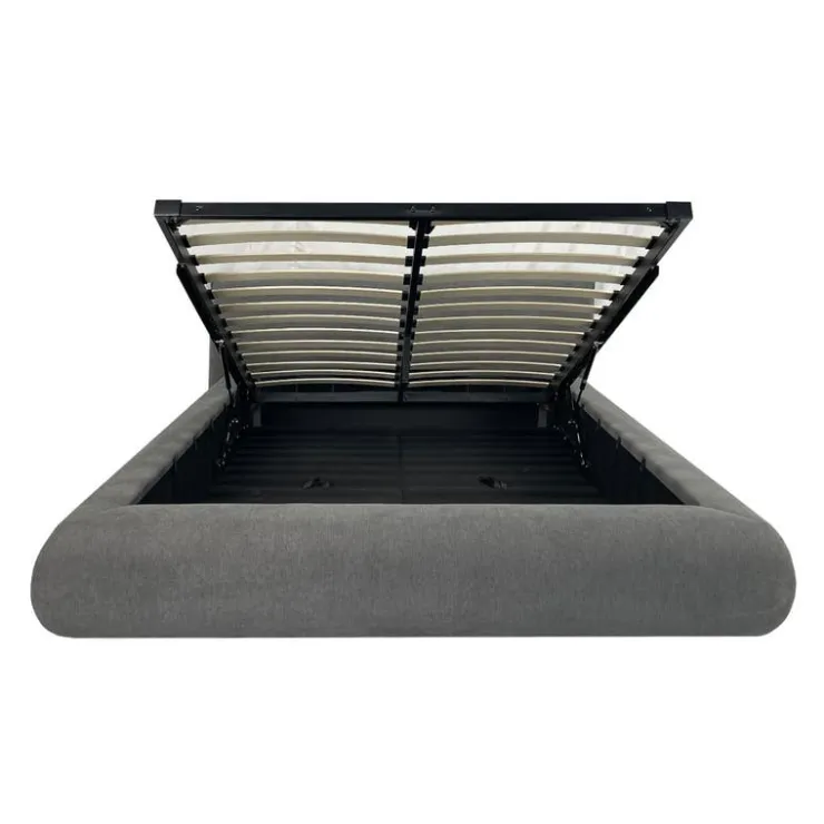 King Upholstered Storage Bed - 78" Dark Grey Best