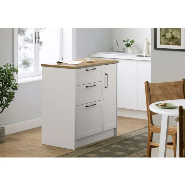 Meubles South Shore Kitchen Island - South Shore White and Maple Nutmeg Best