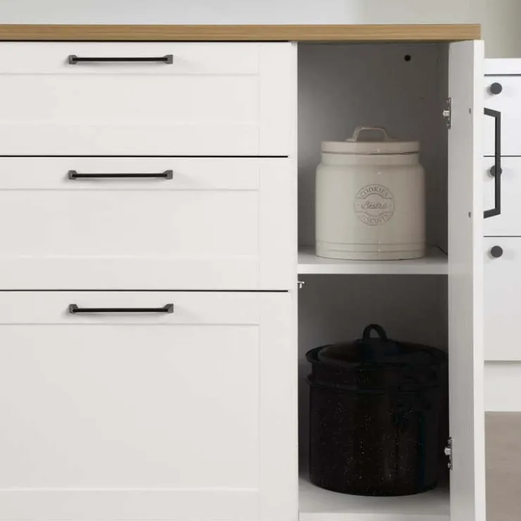 Meubles South Shore Kitchen Island - South Shore White and Maple Nutmeg Best