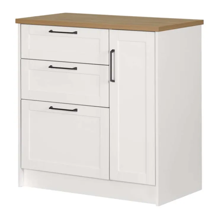 Meubles South Shore Kitchen Island - South Shore White and Maple Nutmeg Best