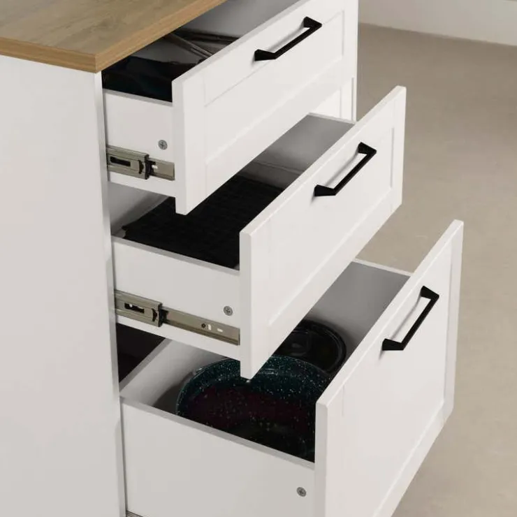 Meubles South Shore Kitchen Island - South Shore White and Maple Nutmeg Best