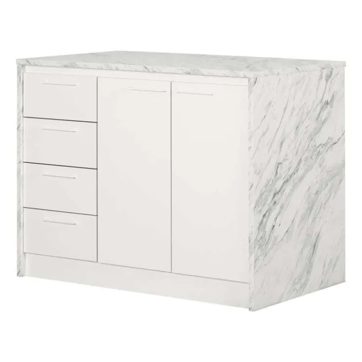 Meubles South Shore Kitchen Island - South Shore White Hot