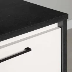 Meubles South Shore Kitchen Island - South Shore Faux Black Stone and White New