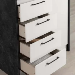 Meubles South Shore Kitchen Island - South Shore Faux Black Stone and White New