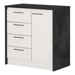 Meubles South Shore Kitchen Island - South Shore Faux Black Stone and White New