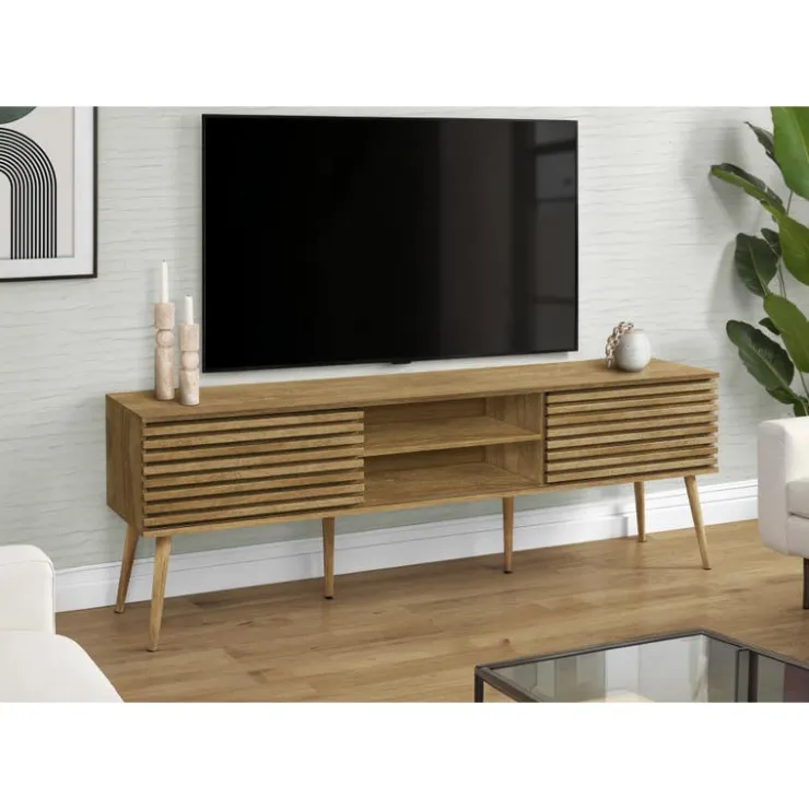 Monarch 72"l tv stand - Walnut Discount