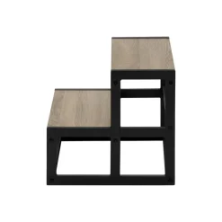 Monarch Ladder - 2 step stool / / black metal - Dark Taupe Discount