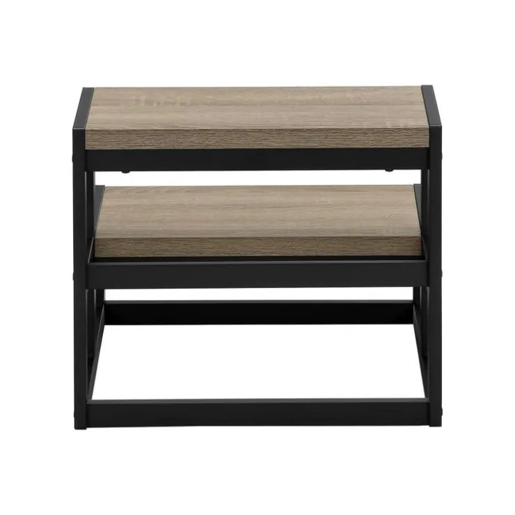 Monarch Ladder - 2 step stool / / black metal - Dark Taupe Discount