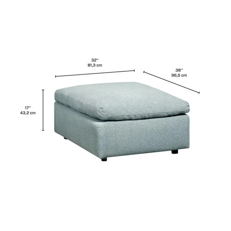 Large Rectangular Ottoman - Grey Hot