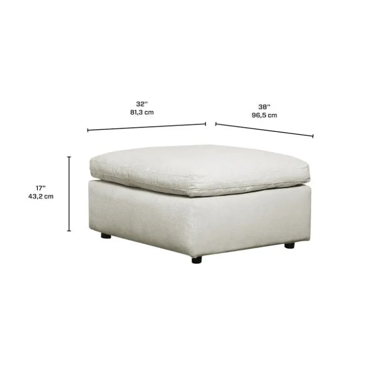 Large Rectangular Ottoman - Beige Hot