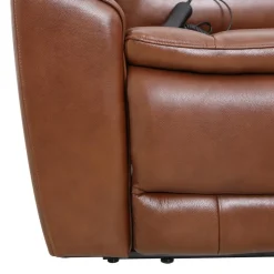 Leather Power Sectional with Massage, Heat and Audio Console - 6 pcs Caramel Brown Outlet