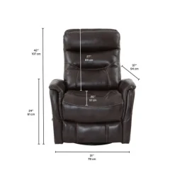Leather Swivel Recliner Chocolate
