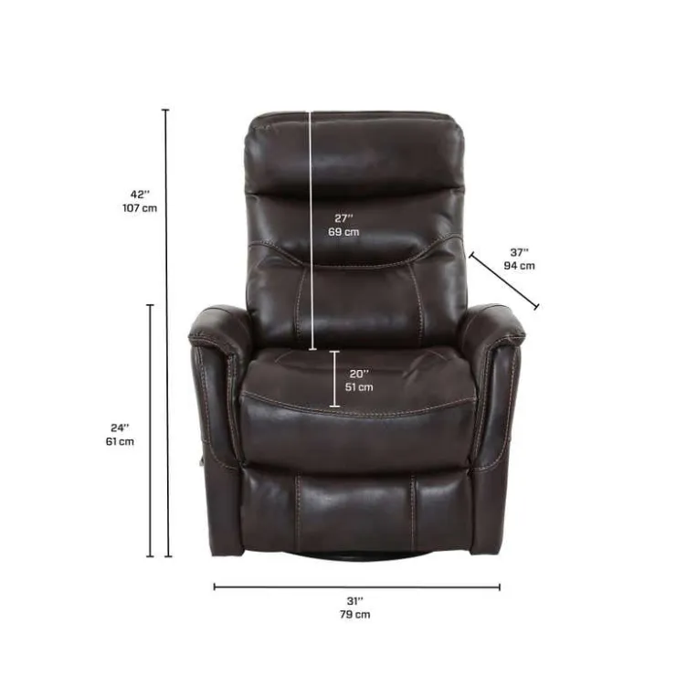 Leather Swivel Recliner Chocolate