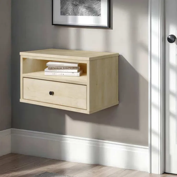 Meubles South Shore LED Floating Nightstand - South Shore Bleached Oak Discount