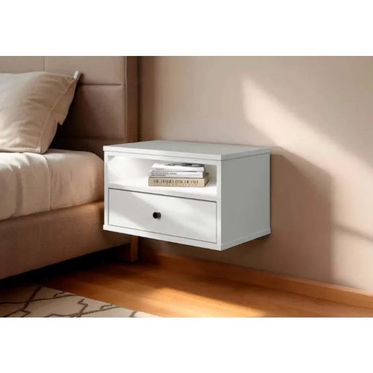 Meubles South Shore LED Floating Nightstand - South Shore Pure White Hot