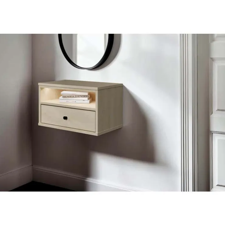 Meubles South Shore LED Side Table - South Shore Bleached Oak Discount