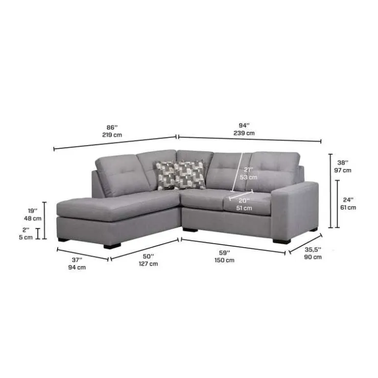 Sofa By Fancy Left Facing Sectional Grey