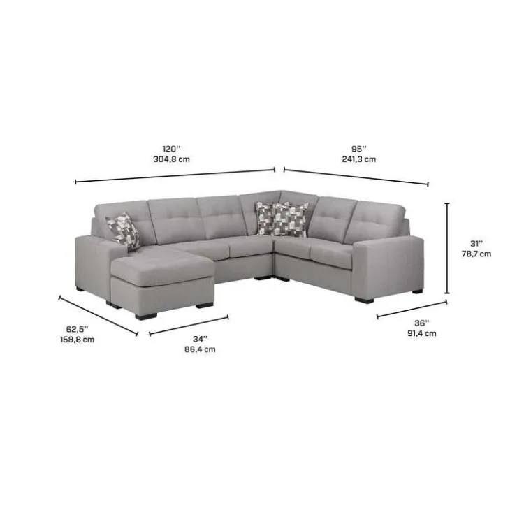 Sofa By Fancy Left Sectional Grey New