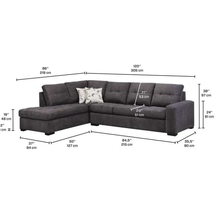 Sofa By Fancy Left-Facing Sectional GREY Discount
