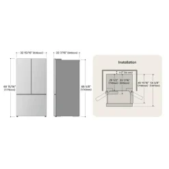 LG 25 Cu Ft 33 In Refrigerator Bottom Freezer, French door - LF25S6200S Stainless Steel