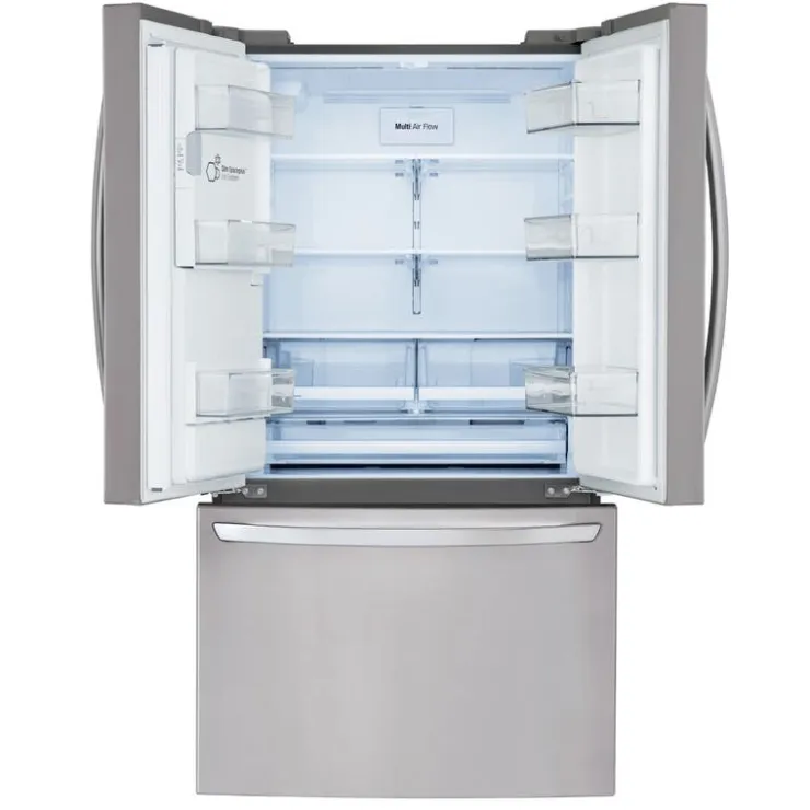 LG 28 Cu ft 36 In Refrigerator Bottom Freezer, French door - LRFS28XBS Stainless Steel Clearance