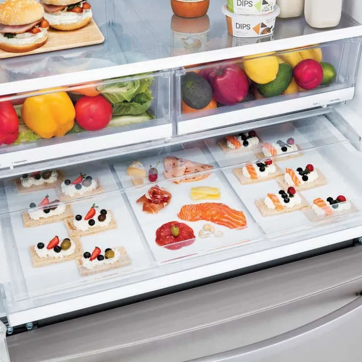 LG 28 Cu ft 36 In Refrigerator Bottom Freezer, French door - LRFS28XBS Stainless Steel Clearance