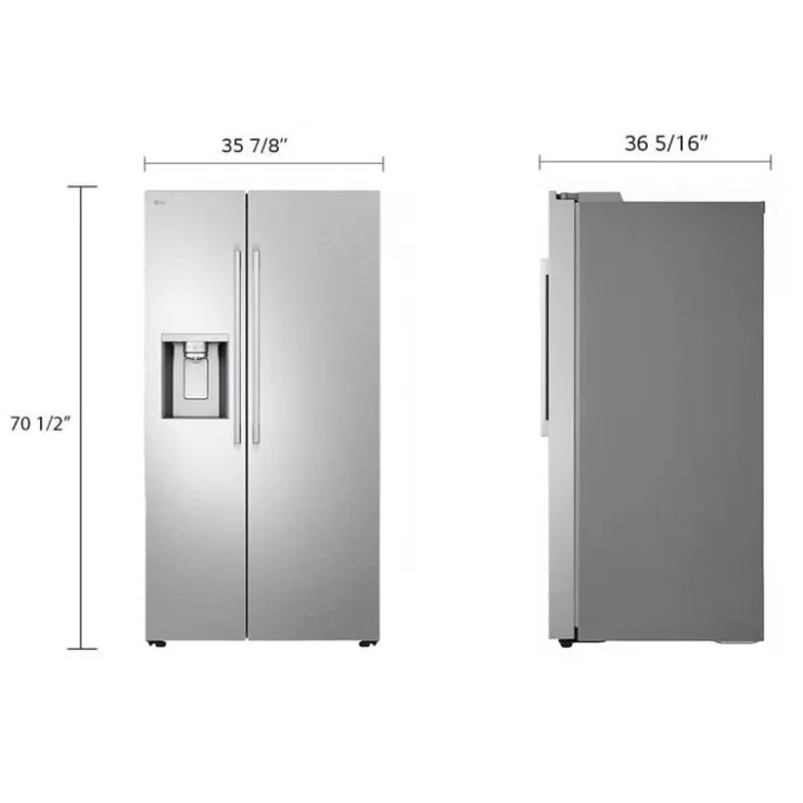 LG 27 Cu Ft 36 In Refrigerator Side by side - LL27T3530S Stainless Steel New