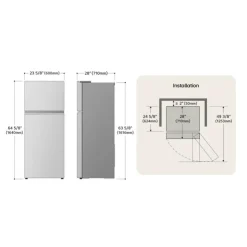 LG 11 Cu Ft 24 In Refrigerator Top Freezer - LT11C2000V Platinum Silver