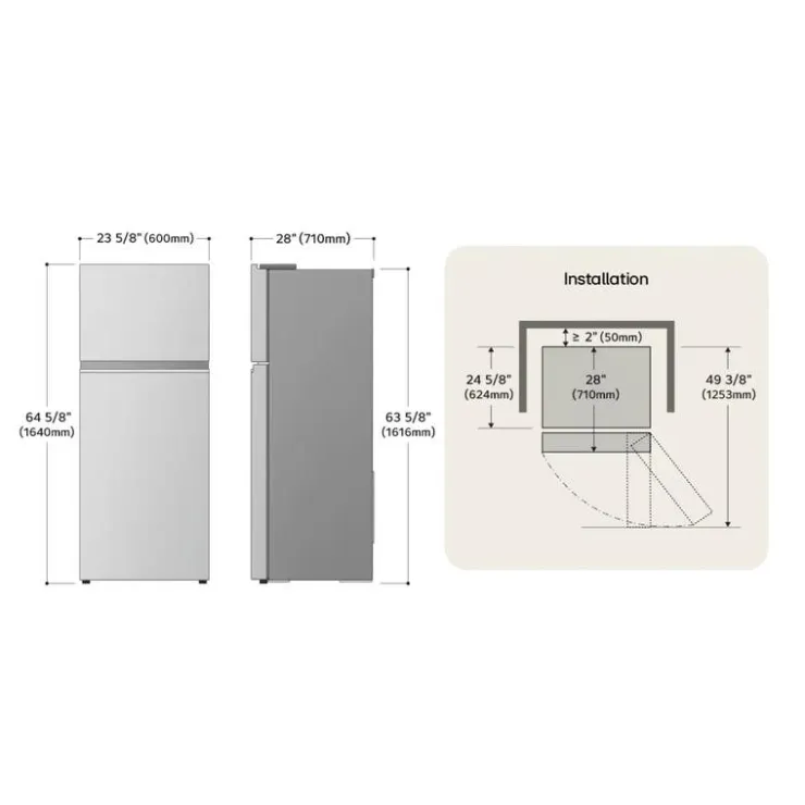 LG 11 Cu Ft 24 In Refrigerator Top Freezer - LT11C2000V Platinum Silver