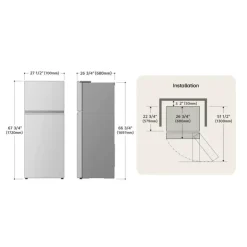 LG 11 Cu Ft 27 In Refrigerator Top Freezer - LT13C2000V Platinum Silver Best