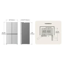 LG 23,6 Cu Ft 36 In Refrigerator Bottom Freezer, French door - LF24C8200S Stainless Steel Best