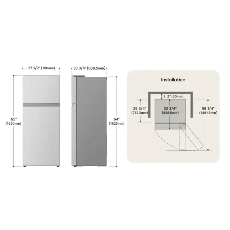 LG 18 Cu Ft 28 In Refrigerator Top Freezer - LT18S2100W White
