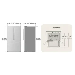 LG 25 Cu Ft 33 In Refrigerator Bottom Freezer, French door - LF25H6330S Stainless Steel Discount