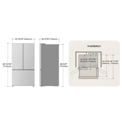 LG 20 Cu Ft 33 In Refrigerator Bottom Freezer, French door - LF20C6330S Stainless Steel Clearance