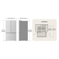 LG 26 Cu Ft 36 In Refrigerator Bottom Freezer, French door - LRYKC2606S Stainless Steel Hot