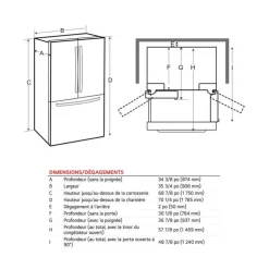 LG 32 Cu Ft 36 In Refrigerator Bottom Freezer, French door - LF32BSH42S Stainless Steel New