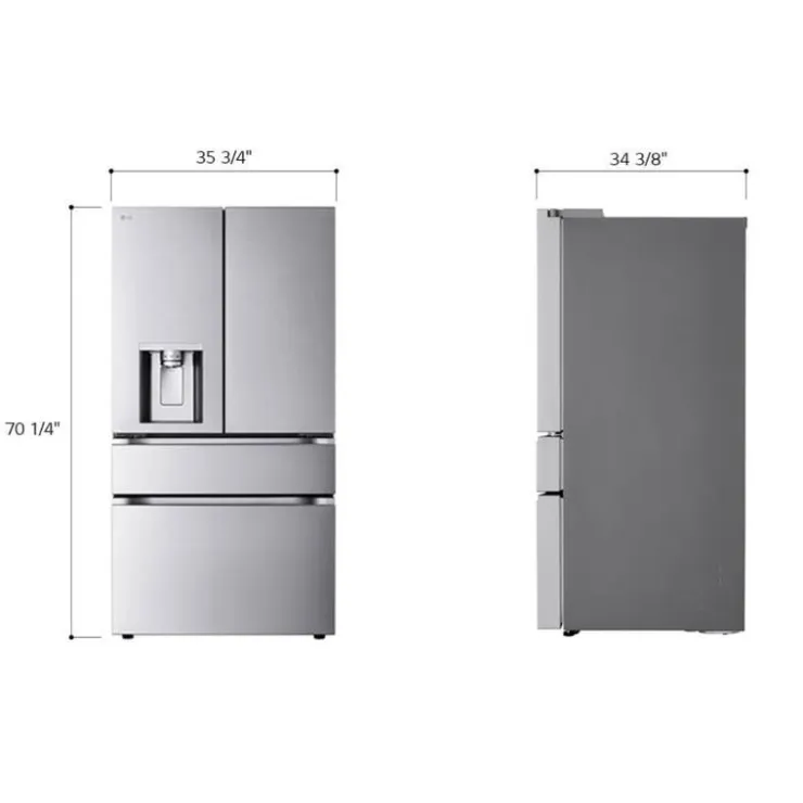 LG 29 Cu Ft 36 In Refrigerator Bottom Freezer, French door - LF29S9730S Stainless Steel Hot