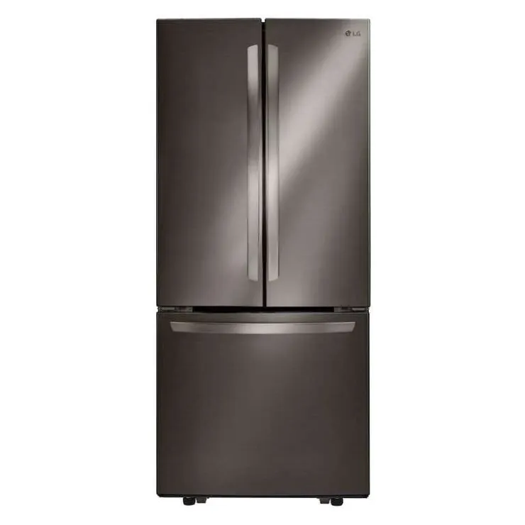 LG 21.8 Ft cu 30 in Refrigerator Bottom Freezer, French door - LRFNS2200D Black Stainless Steel Hot