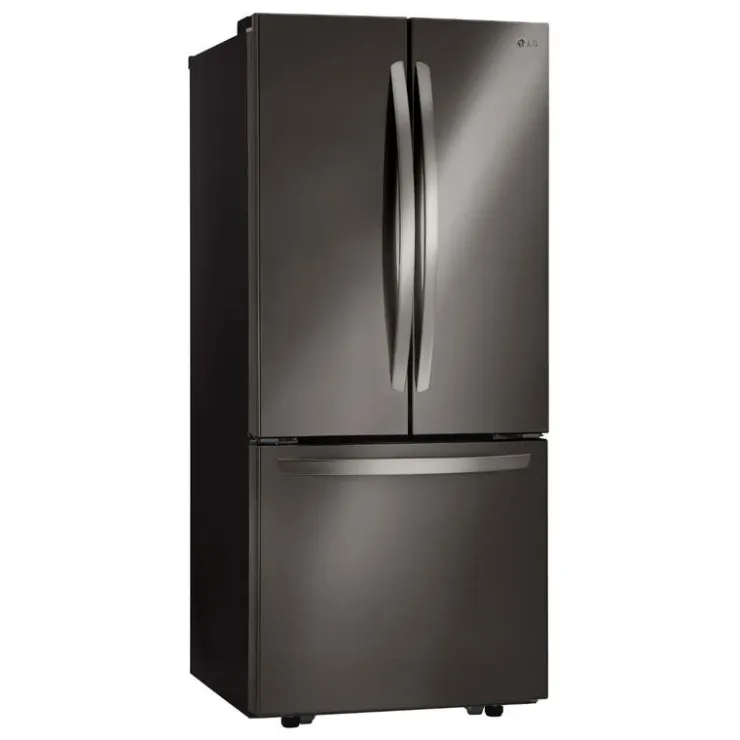 LG 21.8 Ft cu 30 in Refrigerator Bottom Freezer, French door - LRFNS2200D Black Stainless Steel Hot