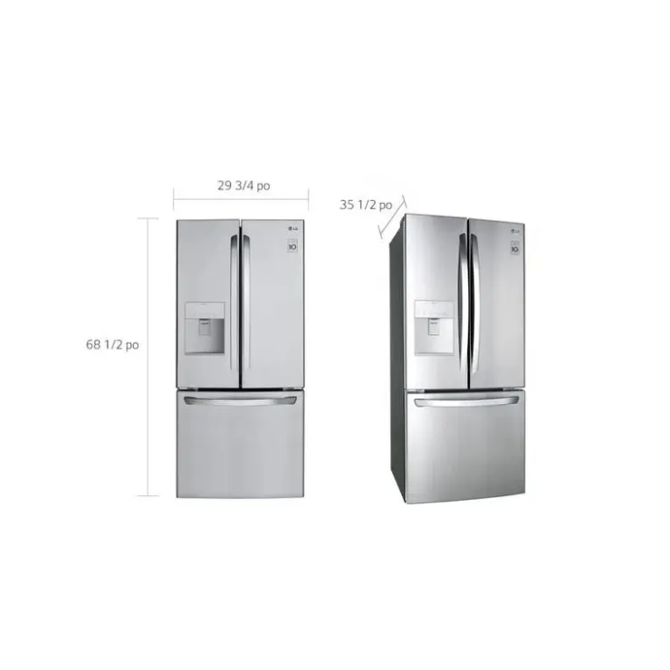LG 30 in 22 Cu ft Refrigerator Bottom Freezer, French door - LRFWS2200S Stainless Steel Online