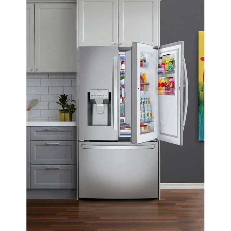 LG 36 in 30 Cu ft Refrigerator Bottom Freezer, French door - LRFDS3016S Stainless Steel New